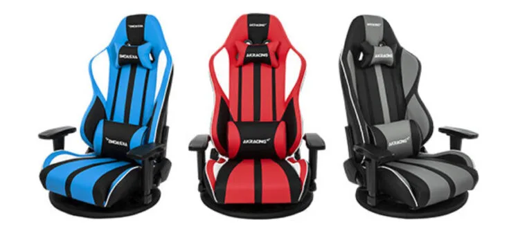 座椅子タイプのAKRacing 極坐 V2。ブルー・レッド・グレーの3色