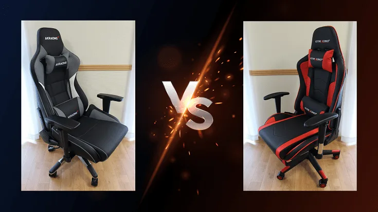 AKRacingとGTRACINGのチェアを並べたVS比較バナー