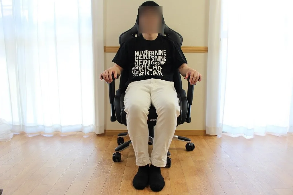 Pro-X V2に座った様子(正面)